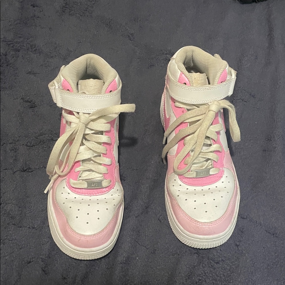 Custom Nike Air Force 1 Mid Pink Barbie Shoes - Picture 3 of 8